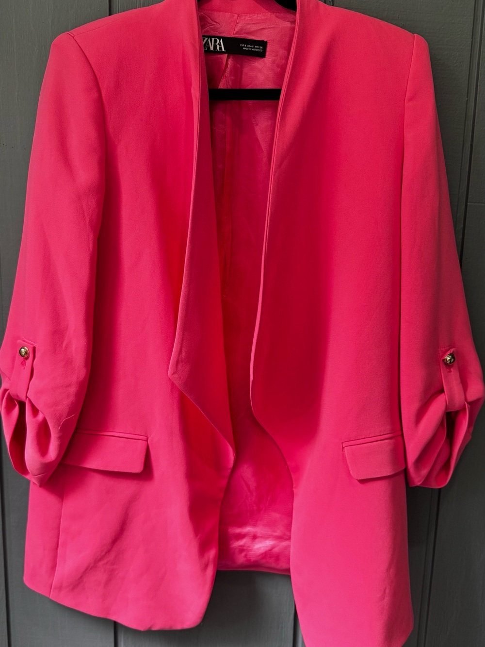 ZARA Women's Pink Open Front Blazer Jacket